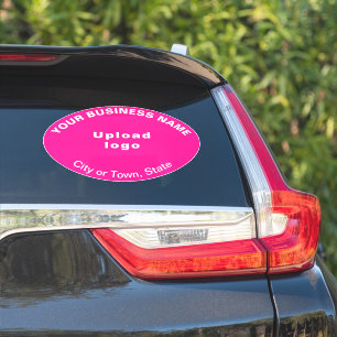 Adesivo Local comercial no vinil cor-de-rosa de forma oval