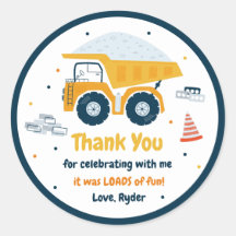 Local de Construção Dump Truck Digger Birthday Fav