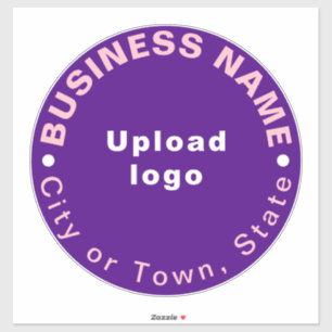 Adesivo Local de negócios em Vinil redondo roxo grande