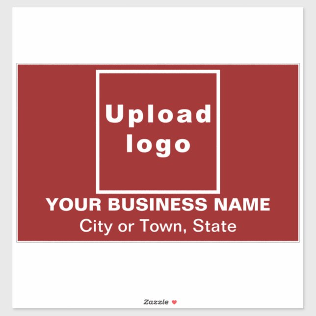 Adesivo Local de negócios no Retângulo Vermelho Grande Vin (Folha)