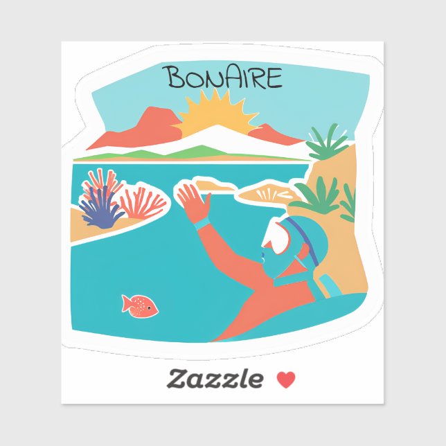 Adesivo local de snorkeling em Bonaire (Folha)
