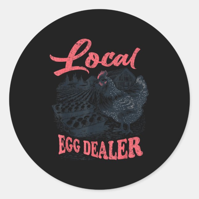 Adesivo Local Egg Er Retro Chicken Funny Farmer Easter Adu (Frente)