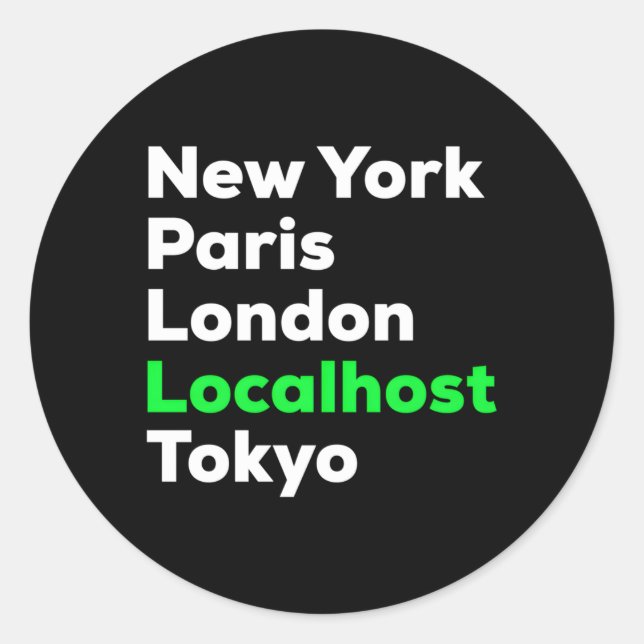 Adesivo Localhost do Pentester de cibersegurança do hacker (Frente)