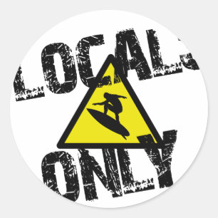 Adesivo Locals only surfar perigo sign surf
