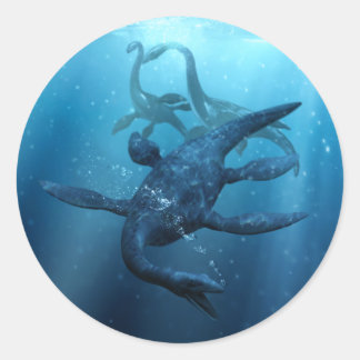 Adesivo Loch Ness Monster Round Sticker