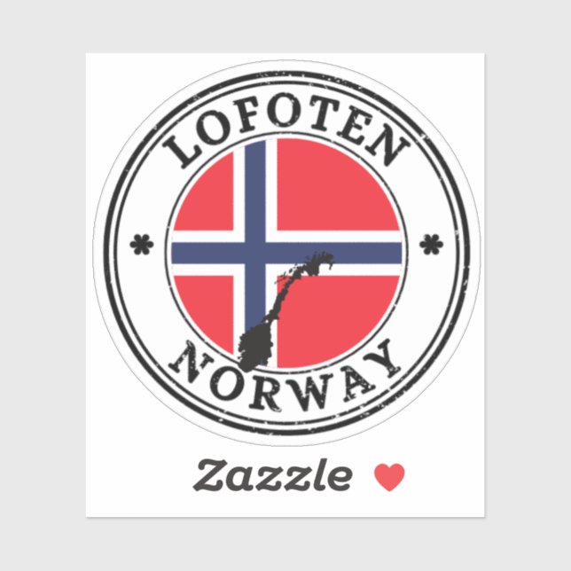 Adesivo Lofoten Islands Nordland Norway Seal Sticker Round (Folha)