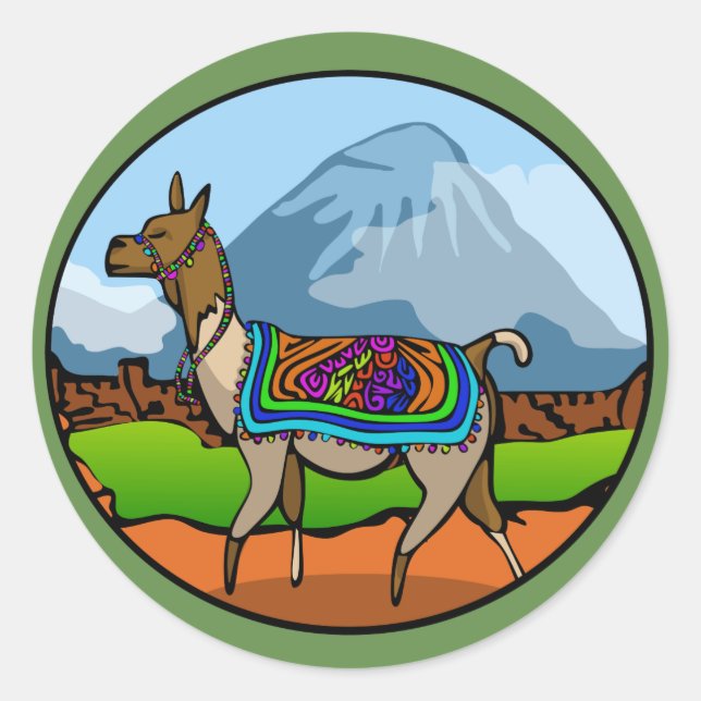 Adesivo Lofty Lama Round Sticker (Frente)