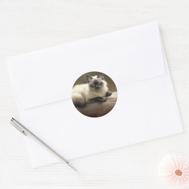 Adesivo Log Lounger Siamese Kitten (Envelope)