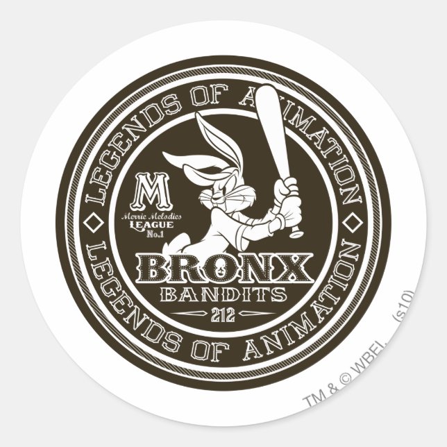 Adesivo LOGANTE BUG BUNNY™ Bronx Bomber's Logotipo Redondo (Frente)