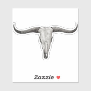Adesivo Loghorn Steer Bull Skull