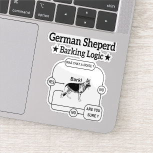 Adesivo Lógica da Barreira do german shepherd Cachorro Eng