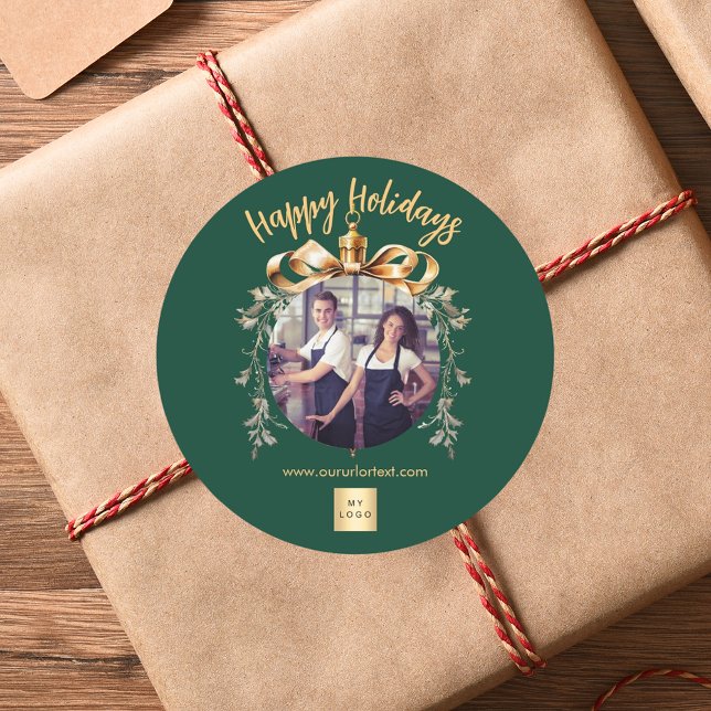 Adesivo Logo da foto da seleção de ouro verde de Natal (Criador carregado)