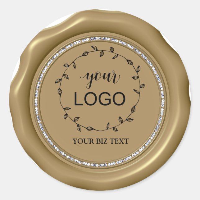 Adesivo *~* LOGO Diamond Circ DOURADO Wax Seal Stickers (Frente)