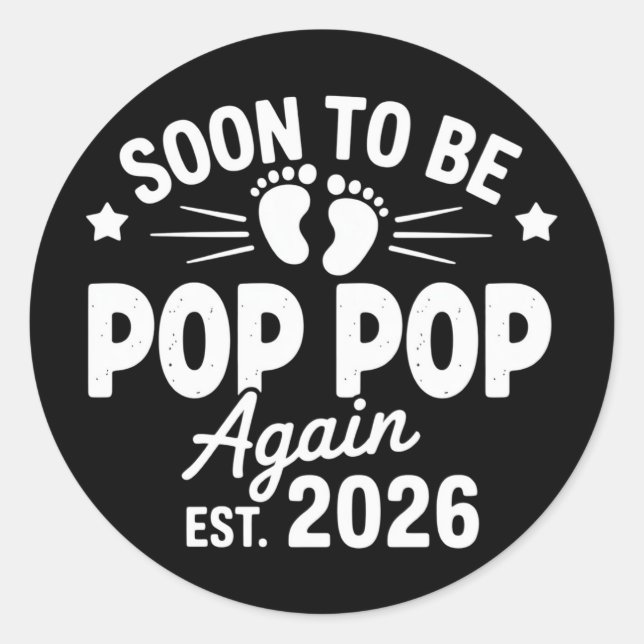 Adesivo Logo Será Vovô Novamente est. 2026 Gravidez (Frente)