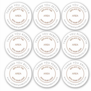 Adesivo Logotipo 9 Obrigados de nome individual pequeno De