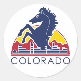 Adesivo Logotipo azul de Colorado do cavalo
