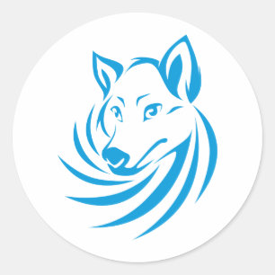 Adesivo Logotipo azul feito sob encomenda do lobo
