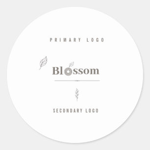 Adesivo Logotipo Botânico Minimalista Folha Boho Luxuosa
