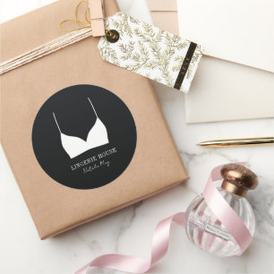 Adesivo Logotipo Boutique da lingerie - Branco preto