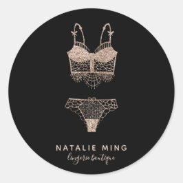 Adesivo Logotipo Boutique da Lingerie Dourada rosa