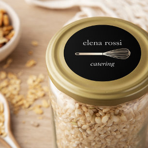 Adesivo Logotipo branco preto e Dourado Criador de cozin