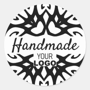 Adesivo Logotipo branco preto moderno Mandala Logotipo fei