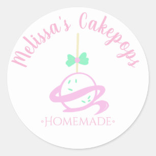 Adesivo Logotipo Cakepop Purpurina Padaria Caseira Espirai