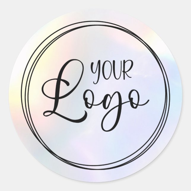 Adesivo Logotipo com Gradiente de Destaques Holográficos (Frente)