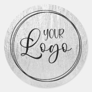 Adesivo Logotipo com Textura Glam Prata