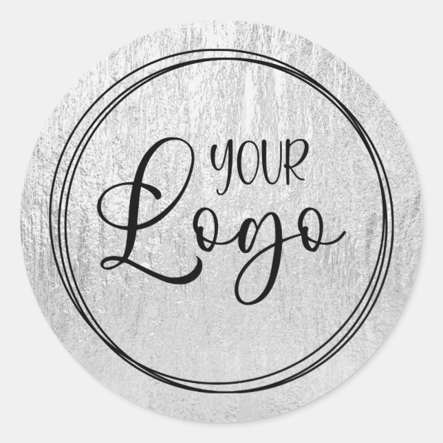 Adesivo Logotipo com Textura Glam Prata (Frente)