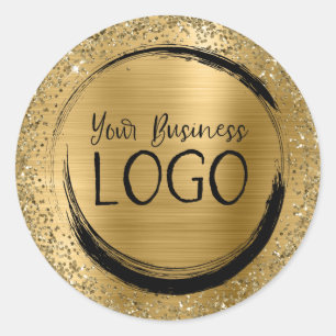 Adesivo Logotipo comercial do Glam de Folha de Ouro e Glit