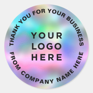 Adesivo Logotipo comercial do Holographic Obrigado