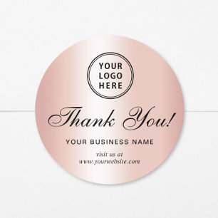 Adesivo Logotipo Comercial Escrita Elegante Rosa Dourado O