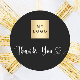 Adesivo Logotipo comercial - obrigado branco preto