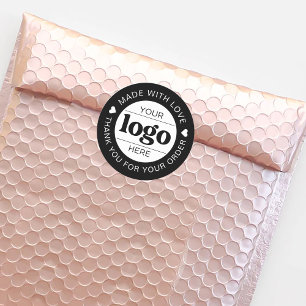 Adesivo Logotipo comercial personalizado Obrigado   Preto