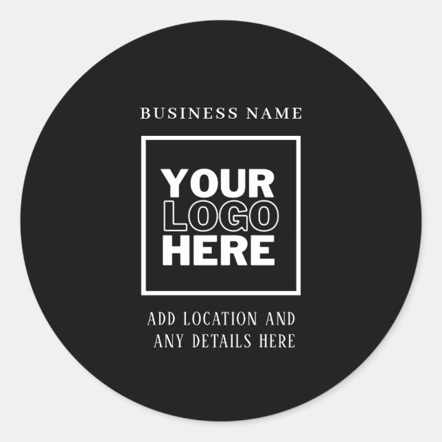 Adesivo Logotipo comercial personalizado preto e branco (Frente)