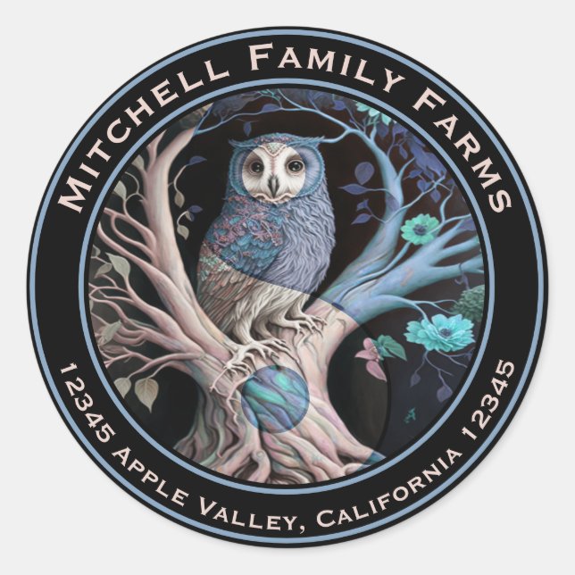 Adesivo Logotipo comercial Yin Yang Owl (Frente)