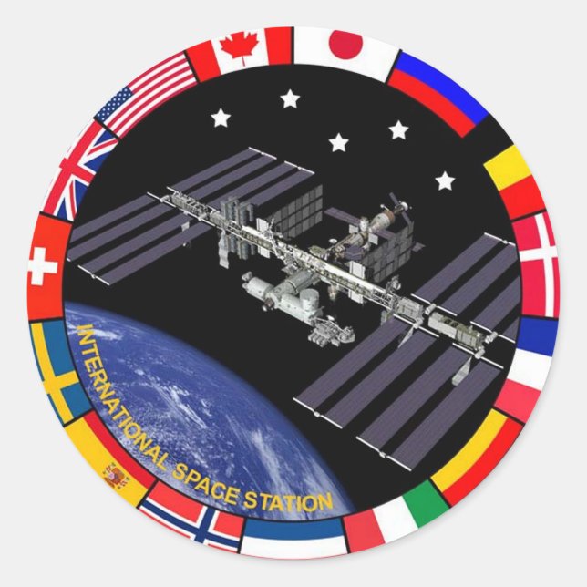 Adesivo Logotipo composto de membros ISS (Frente)