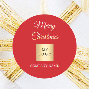 Adesivo logotipo corporativo vermelho de Natal