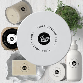 Adesivo Logotipo Cosmético à Prova de Água de 1,1" branco 