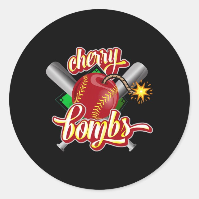 Adesivo Logotipo da Cherry Bombs Softll Equipe Combinando  (Frente)