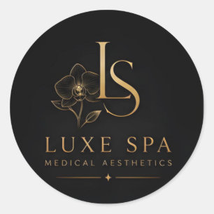 Adesivo Logotipo da Clínica de Bem-Estar Luxo Lotus Luxe S