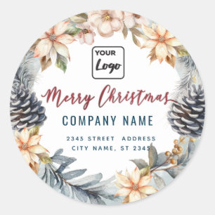 Adesivo Logotipo da coroa de Natal Merry
