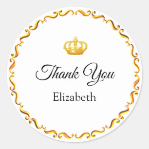Adesivo Logotipo da Coroa Personalizada Agradecimento em D
