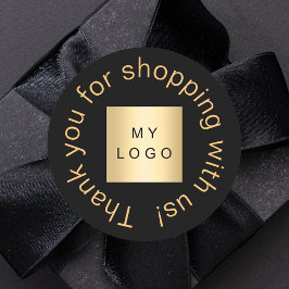 Adesivo Logotipo da empresa obrigado ouro preto
