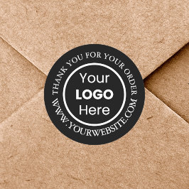 Adesivo Logotipo da Empresa Personalizada Preto Obrigado