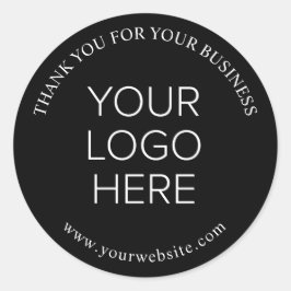 Adesivo Logotipo da empresa preto Obrigado