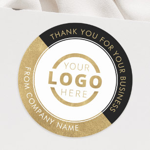 Adesivo Logotipo da empresa profissional Dourado Obrigado