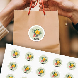 Adesivo Logotipo da empresa redonda Obrigado Vinhetas do c