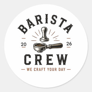 Adesivo ☕ Logotipo da Equipe de Barista da Loja de Café ☕